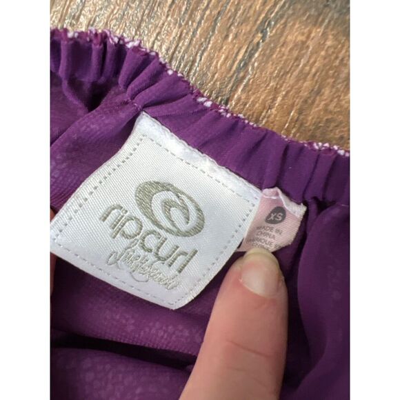 RIP CURL BOHO MEDALLION SCROLL PRINT PURPLE WHITE LINED STRAPLESS MAXI DRESS‎ XS - Picture 12 of 12